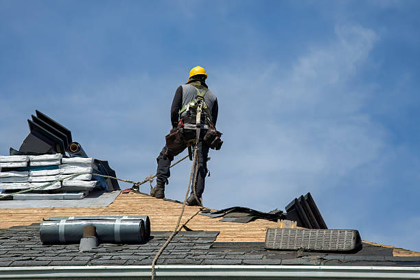 Professional Gutter Installation technician working in Claremont, NC